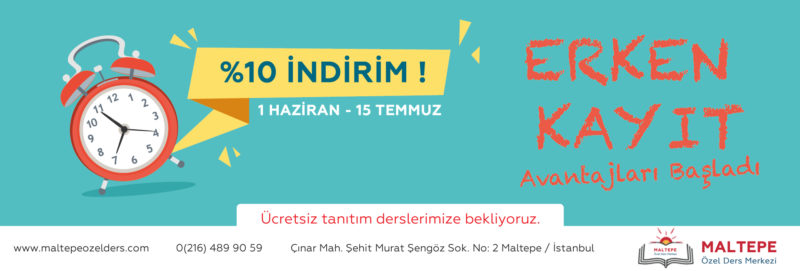 Erken Kayıt fırsatı Özel ders